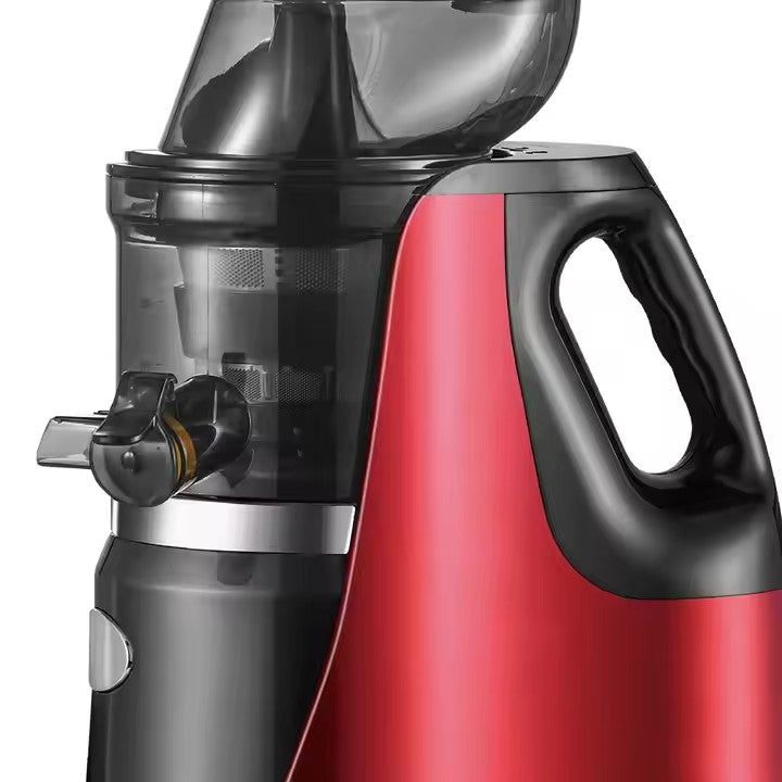 Storcător Electric Fructe și Legume HALEY 150W – Inox, Sistem Anti-Alunecare, Design Roșu/Negru, Eficient și Compact